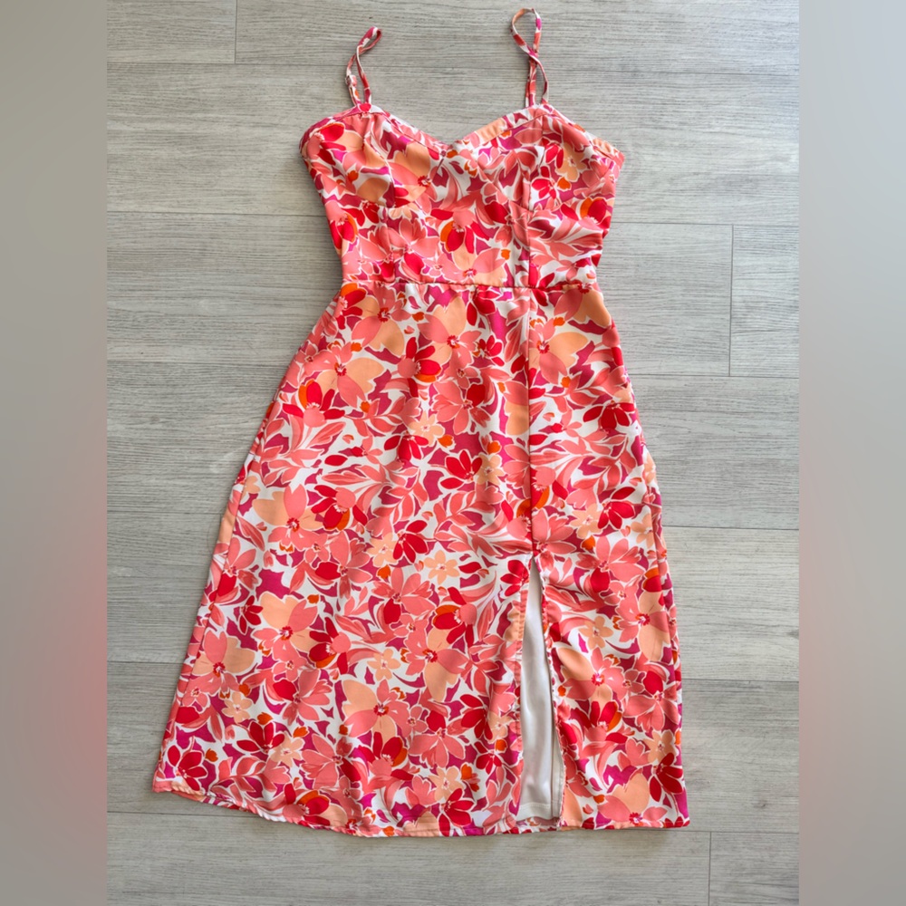 Jessica Simpson Pink and Orange Floral Dress